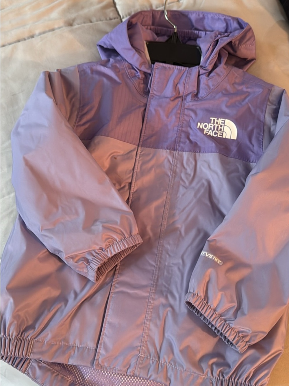 The North Face Girls' Lavender and Purple Hooded Raincoat